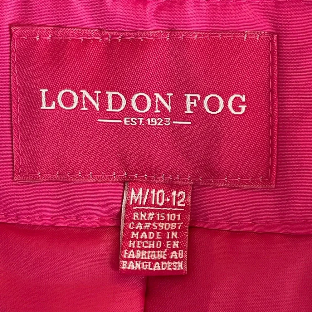 London Fog Girl's Pink Insulated Zip Up Snow Bib Overalls Ski Pants Size M 10-12
